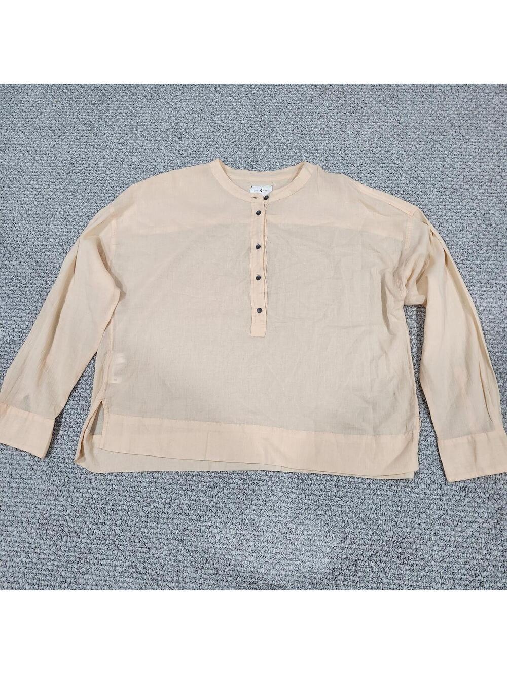 Lou & Grey Lightweight Peach Henley Blouse
